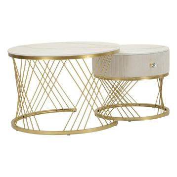 Tavoli da caffe' votix coppia cm Ø 70x48-50x43,5
