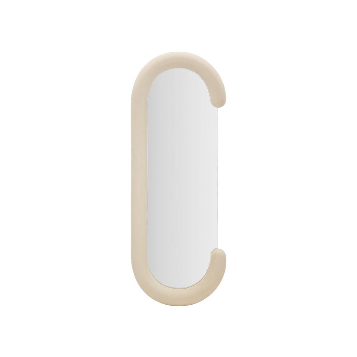 Specchio da muro chantal velluto crema cm 60x7x160 (misura specchio cm 45x140)