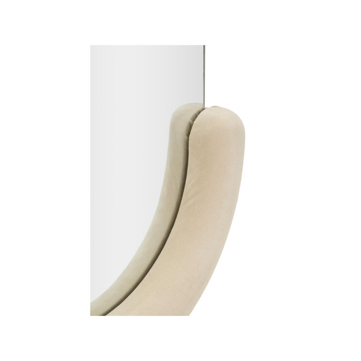 Specchio da muro chantal velluto crema cm 60x7x160 (misura specchio cm 45x140)