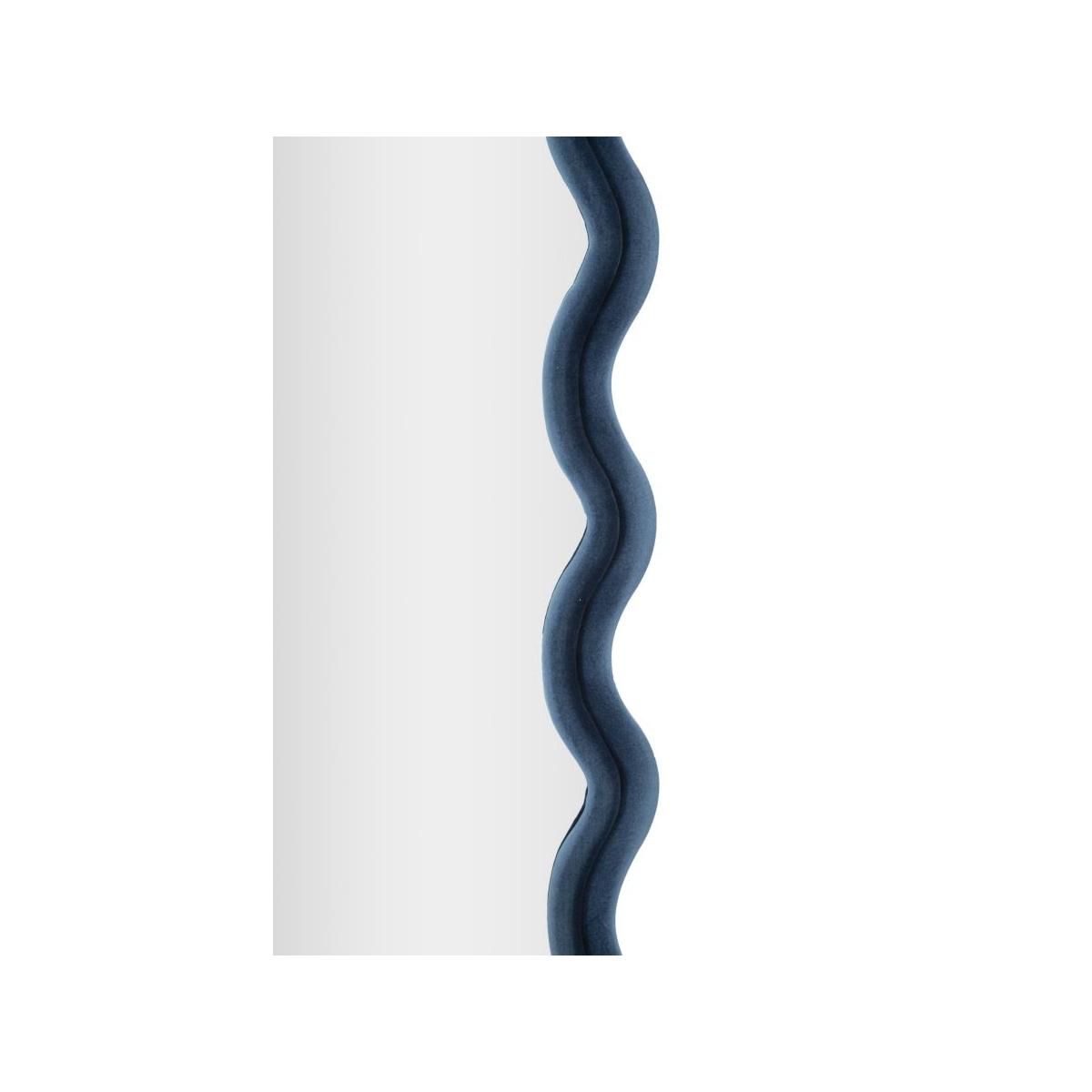 Specchio da muro emily velluto blu cm 60x6x160 (misura specchio cm 42x144)