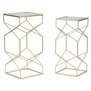Tavolinetti glassy coppia cm 31,5x31,5x68-28x28x64