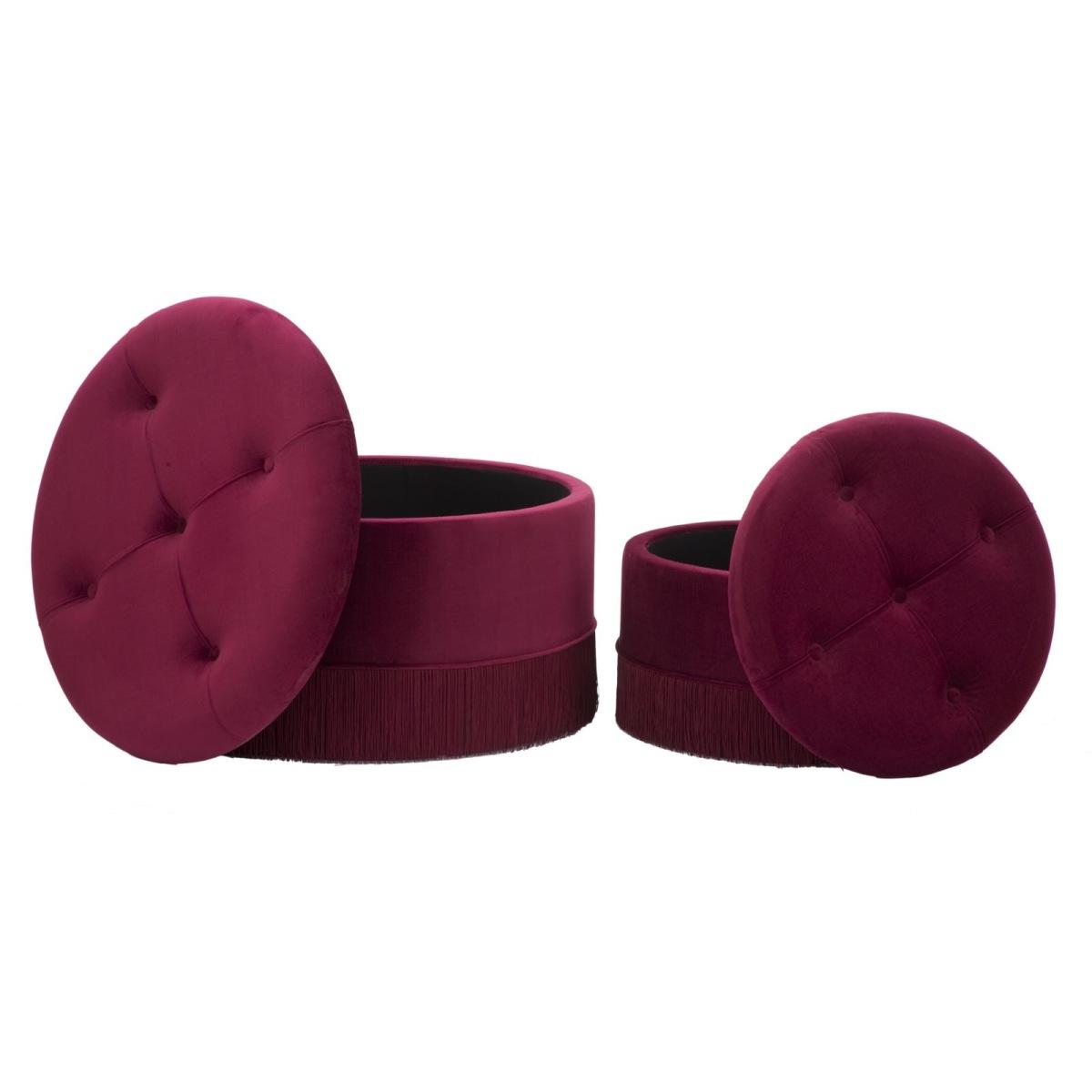 Puff/contenitore lines new coppia bordeaux cm  71x41-55x33