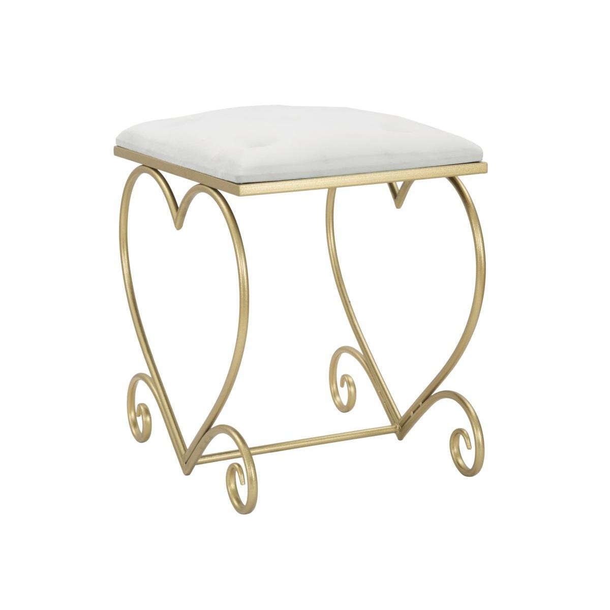 Sgabello heart crema cm 50x37,5x51,5