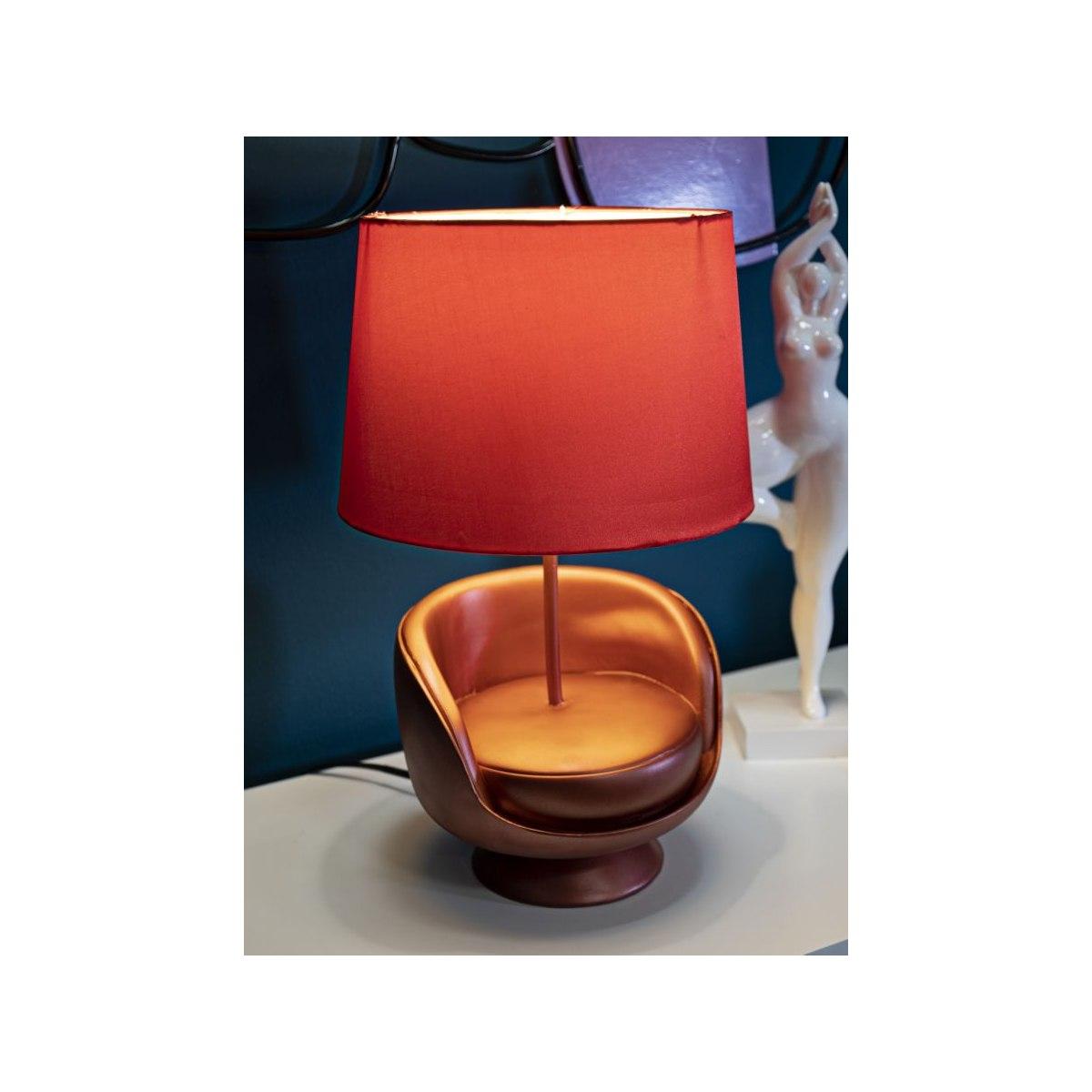Lampada da comodino midcentury rossa cm Ø 26x43
