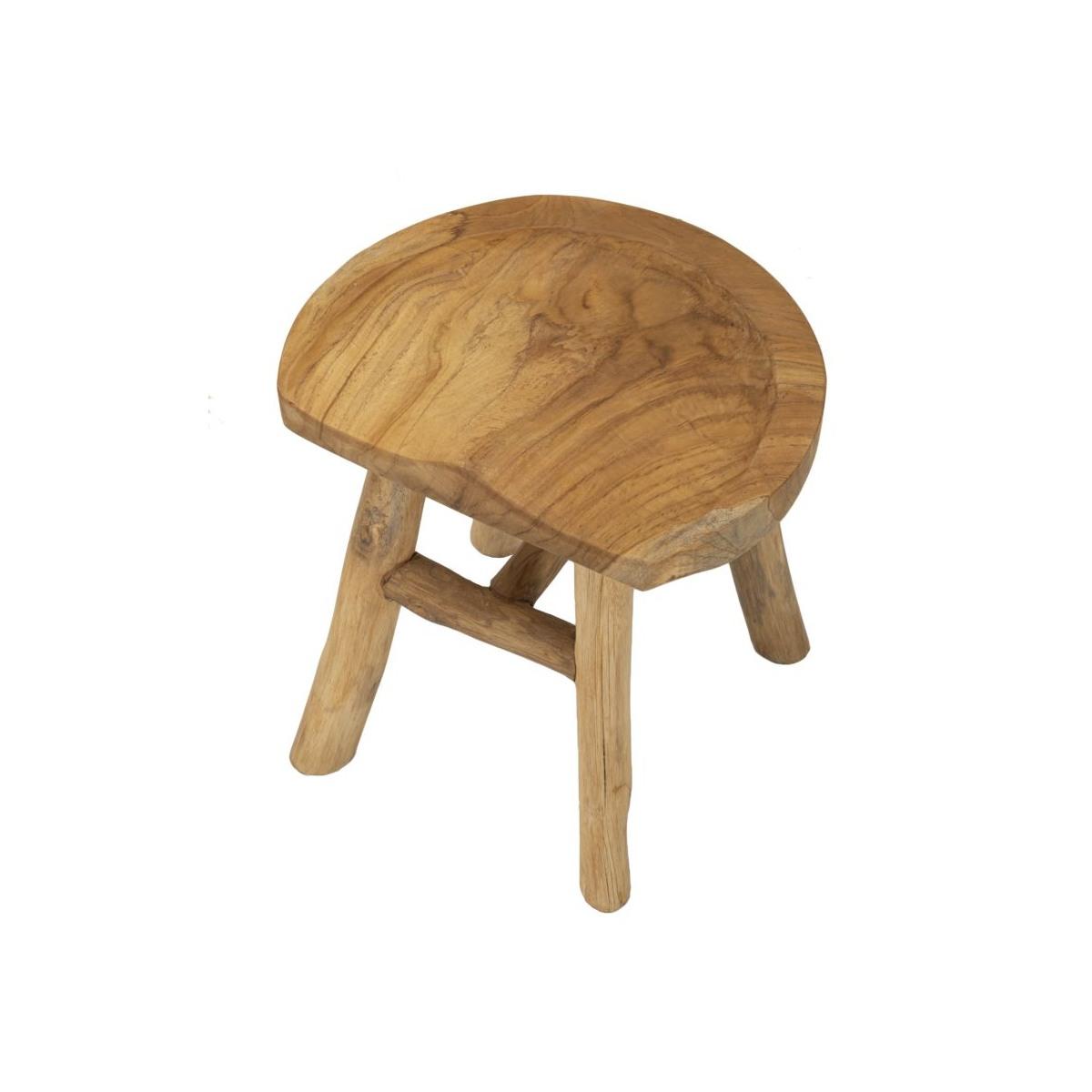 Sgabello sel in teak riciclato cm 40x32x42 (pezzi unici - non rip. in serie)