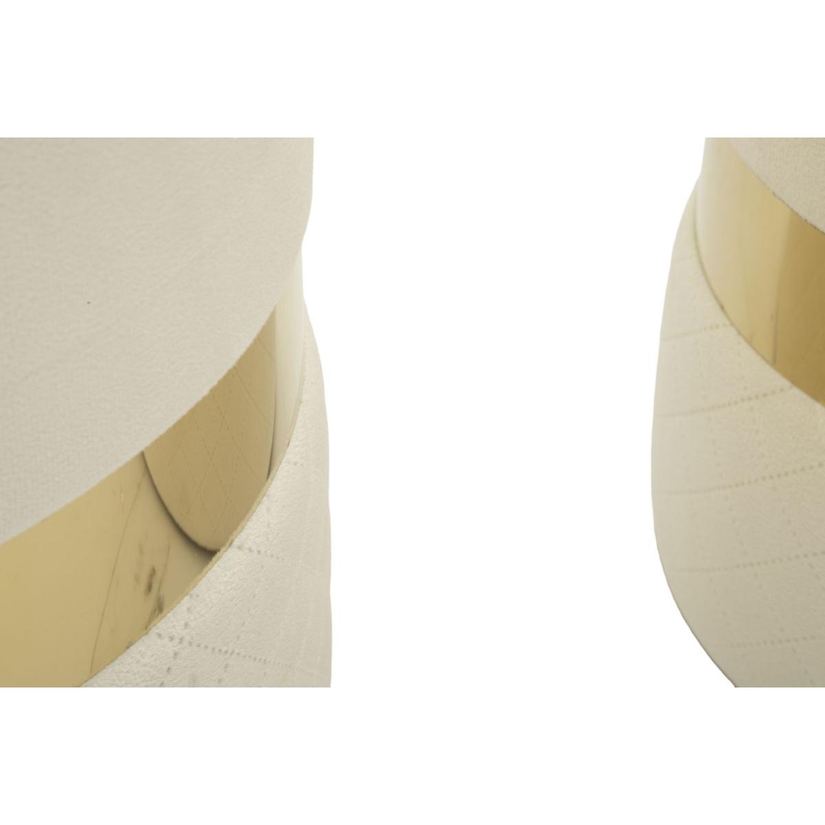 Puff c/contenitore sheffild crema set 2 pz cm Ø 37x42-28x35