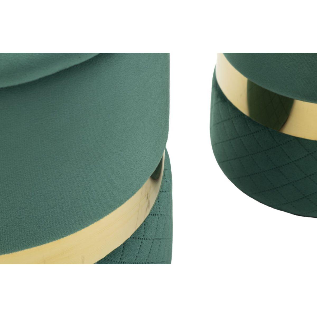 Puff c/contenitore sheffild verde set 2 pz cm Ø 37x42-28x35