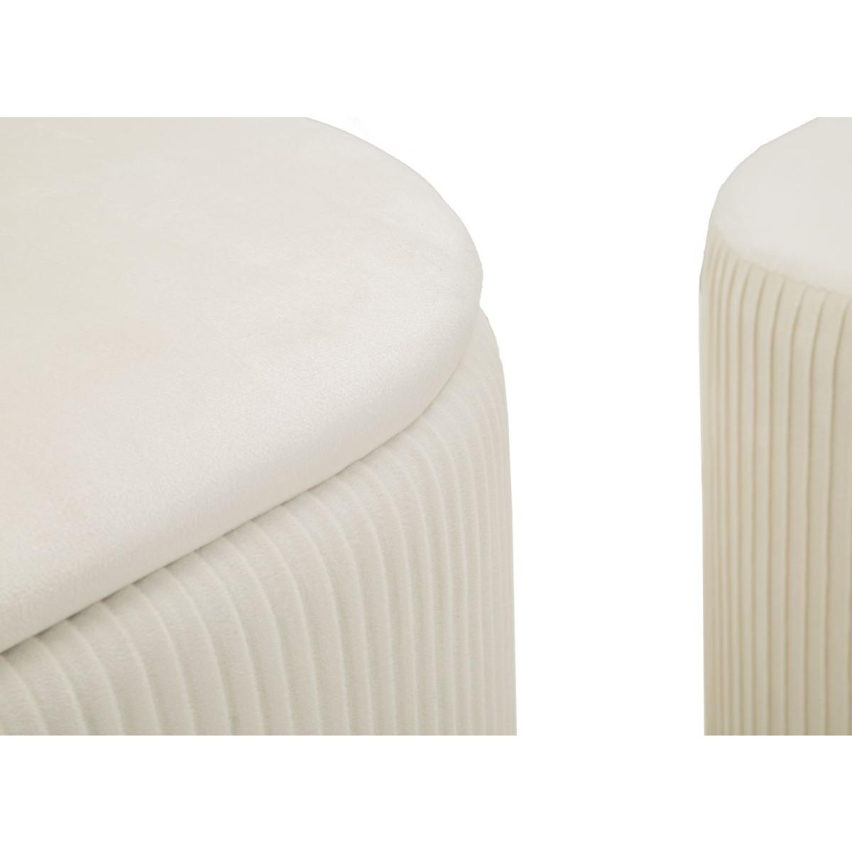 Panca c/contenitore e sgabelli shopy crema set 3 pz cm 80x37x42-29x35