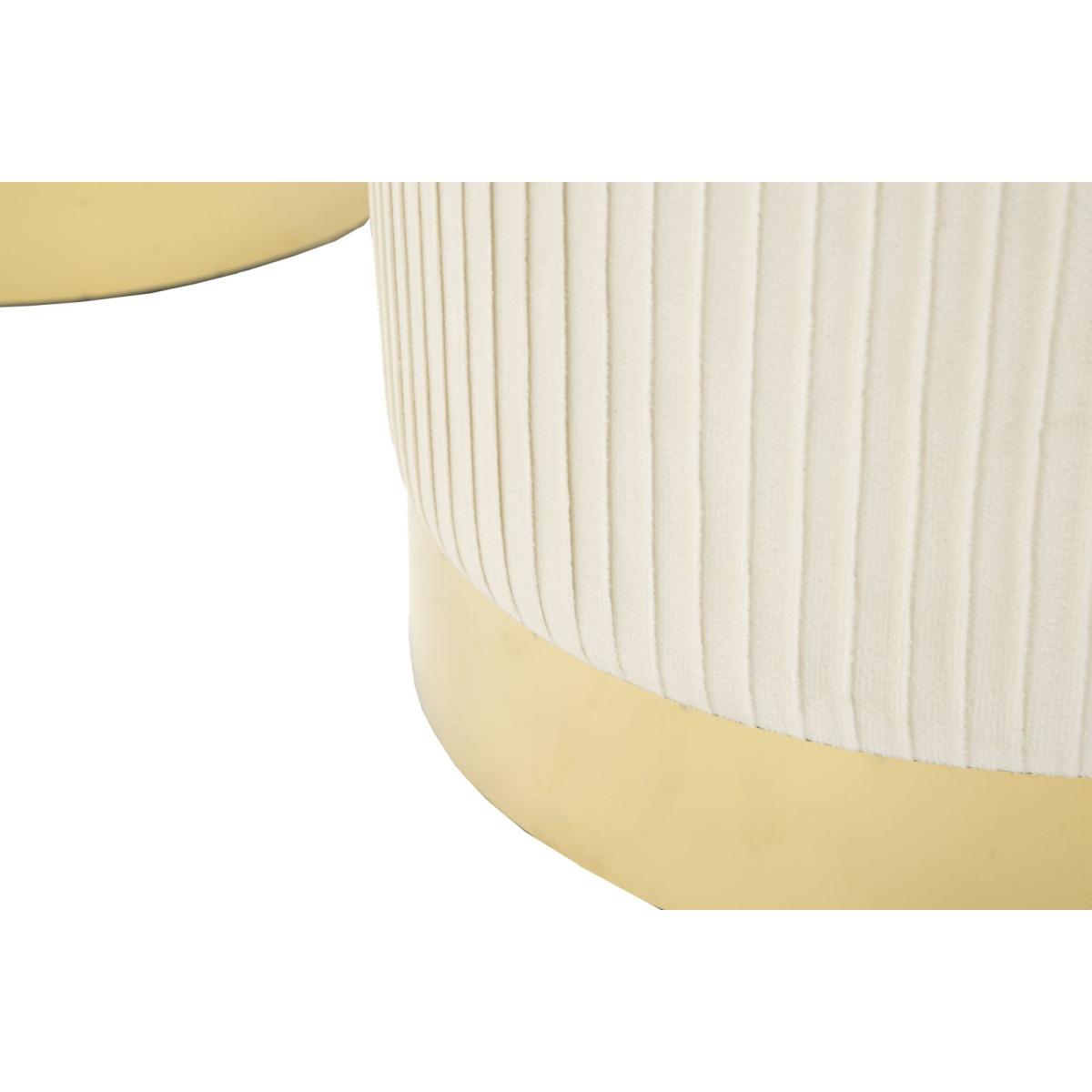 Panca c/contenitore e sgabelli shopy crema set 3 pz cm 80x37x42-29x35