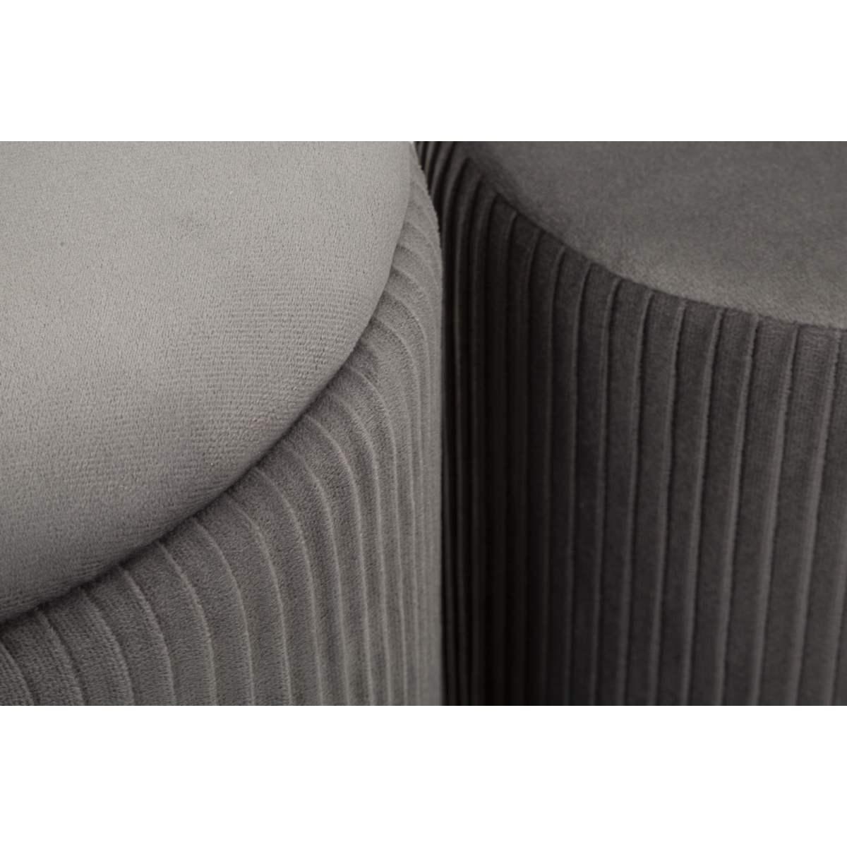 Panca c/contenitore e sgabelli shopy grigia set 3 pz cm 80x37x42-29x35