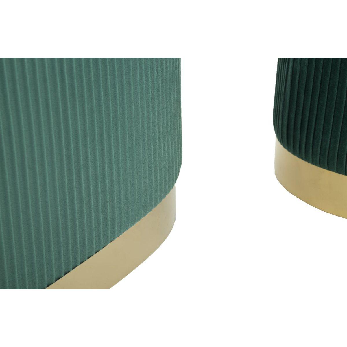 Panca c/contenitore e sgabelli shopy verde set 3 pz cm 80x37x42-29x35