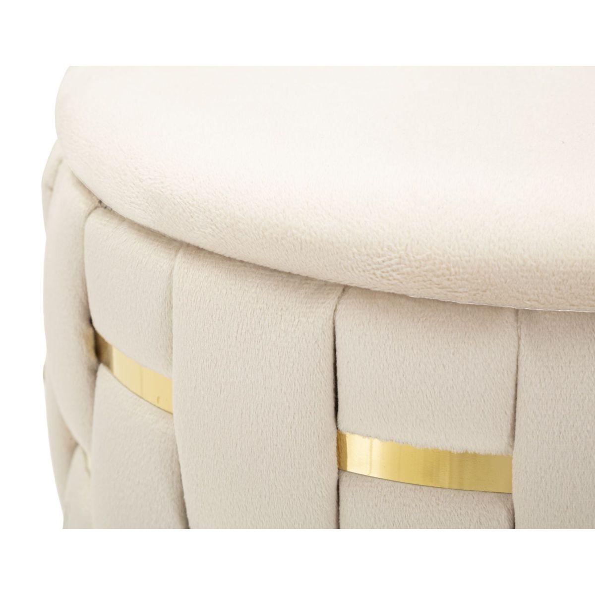 Puff c/contenitore shanty crema set 2 pz cm Ø 37x42-28x35