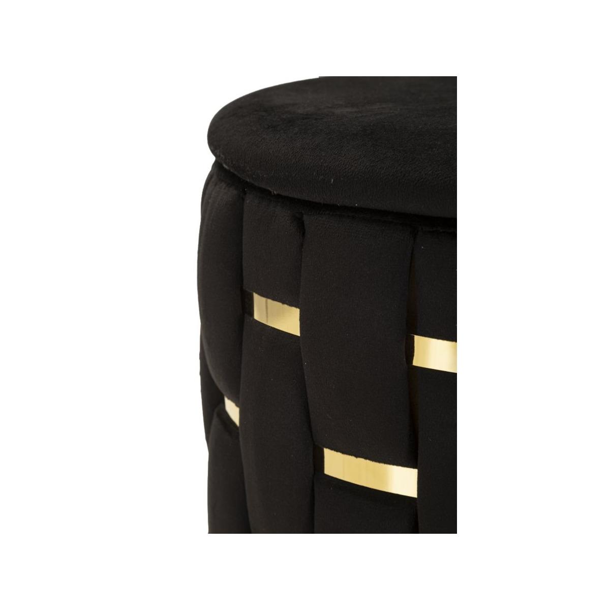 Puff c/contenitore shanty nero set 2 pz cm Ø 37x42-28x35