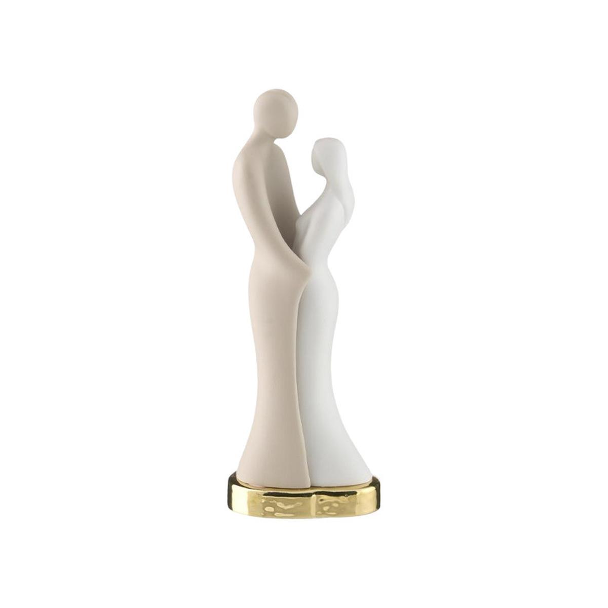 Coppia innamorati base oro h.18 cm Valenti