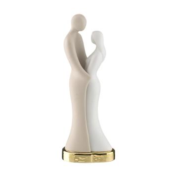 Coppia innamorati base oro h.22 cm Valenti