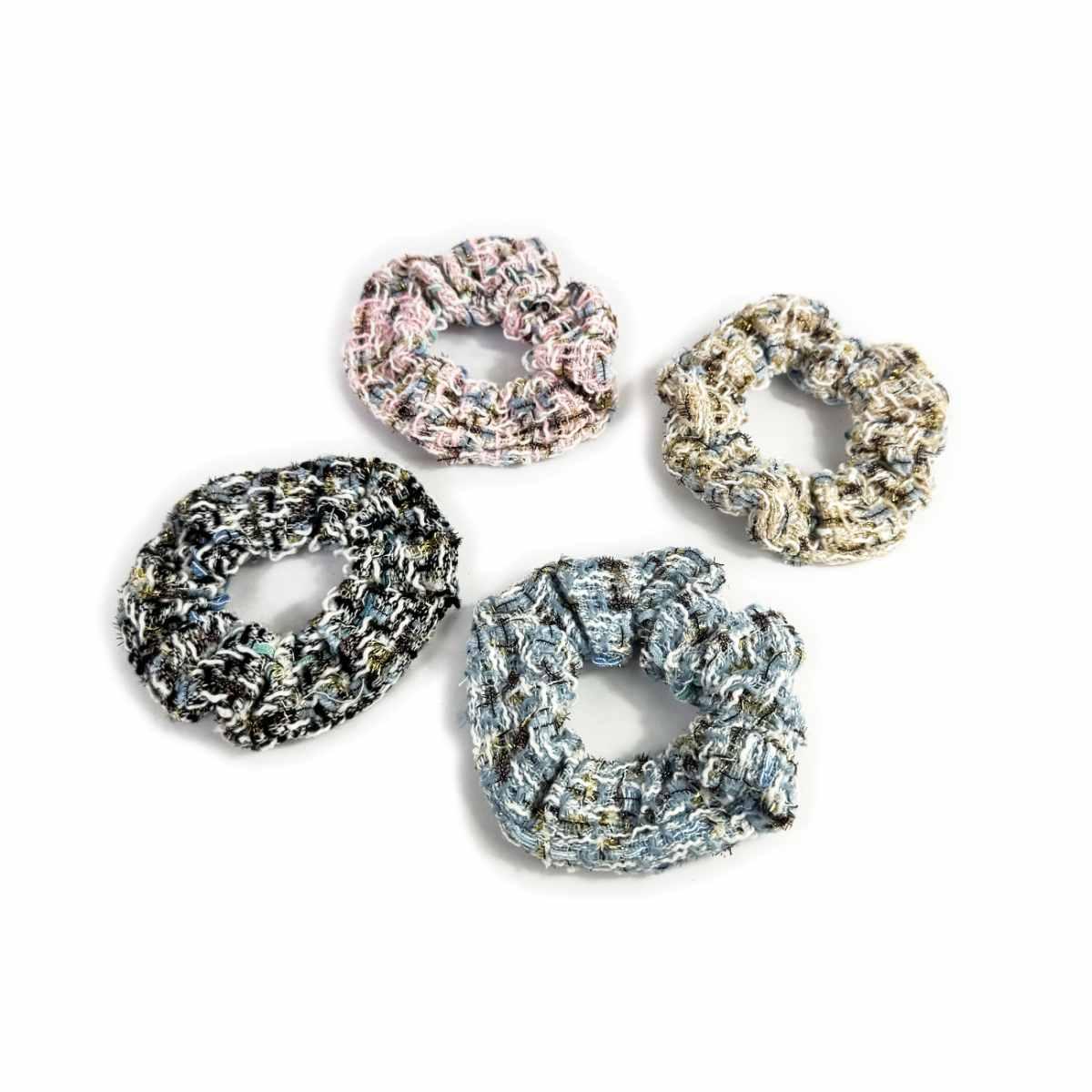 Elastico scrunchies Tweedy donna in lana Le Kikke