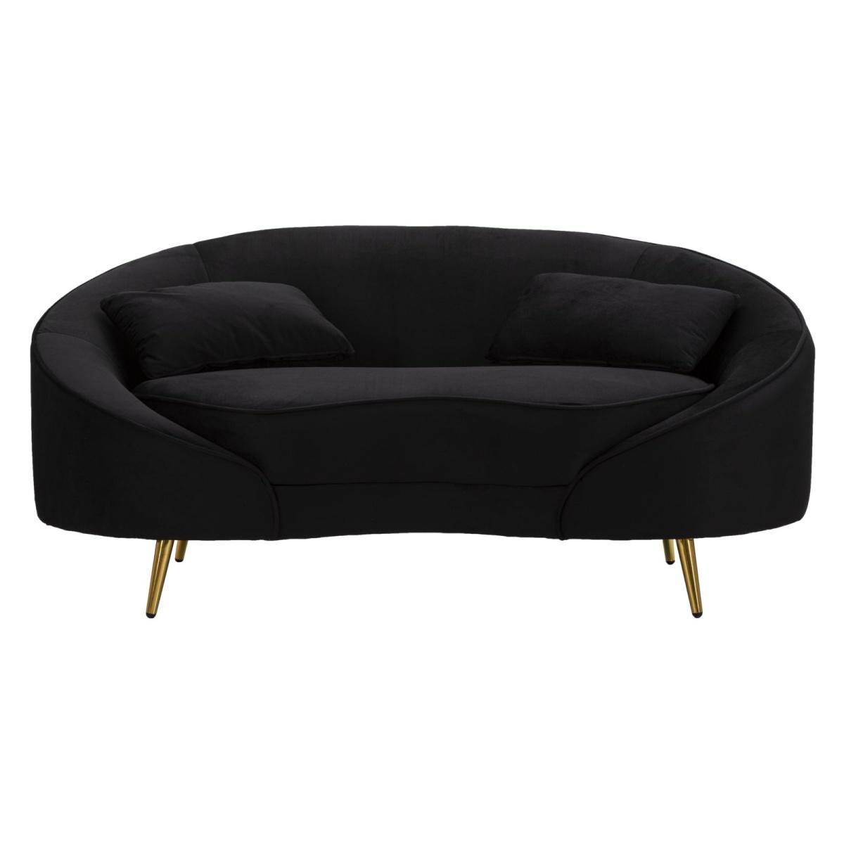 Divanetto 2 posti oslo c/cuscini nero cm 148x84x68