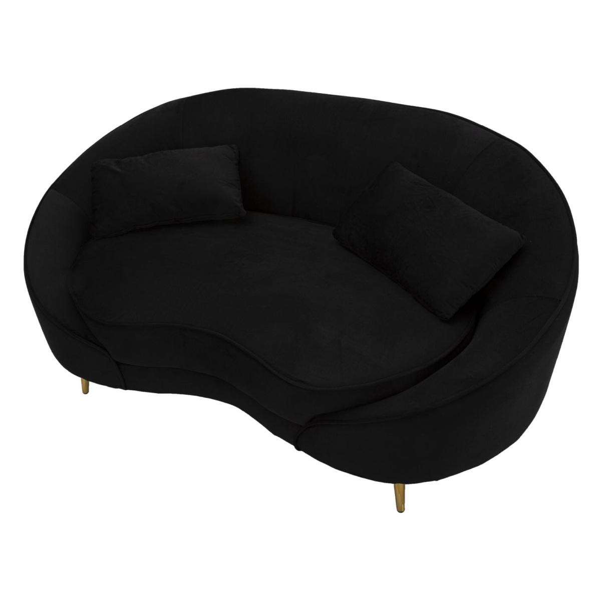 Divanetto 2 posti oslo c/cuscini nero cm 148x84x68