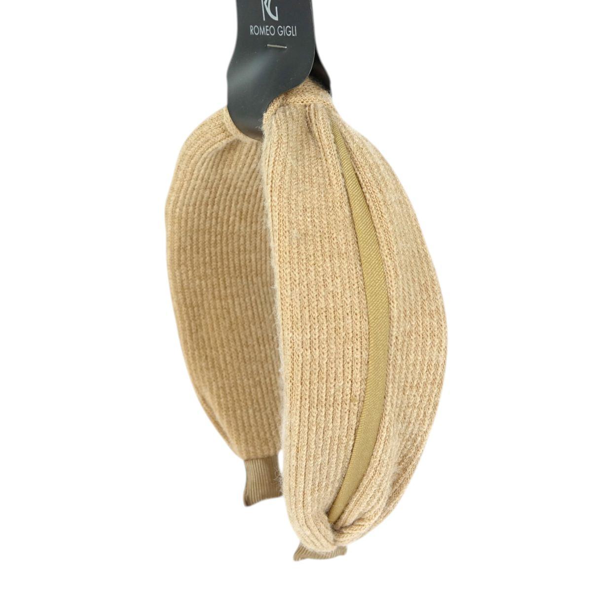 Cerchietto in tessuto a costine beige RG Romeo Gigli