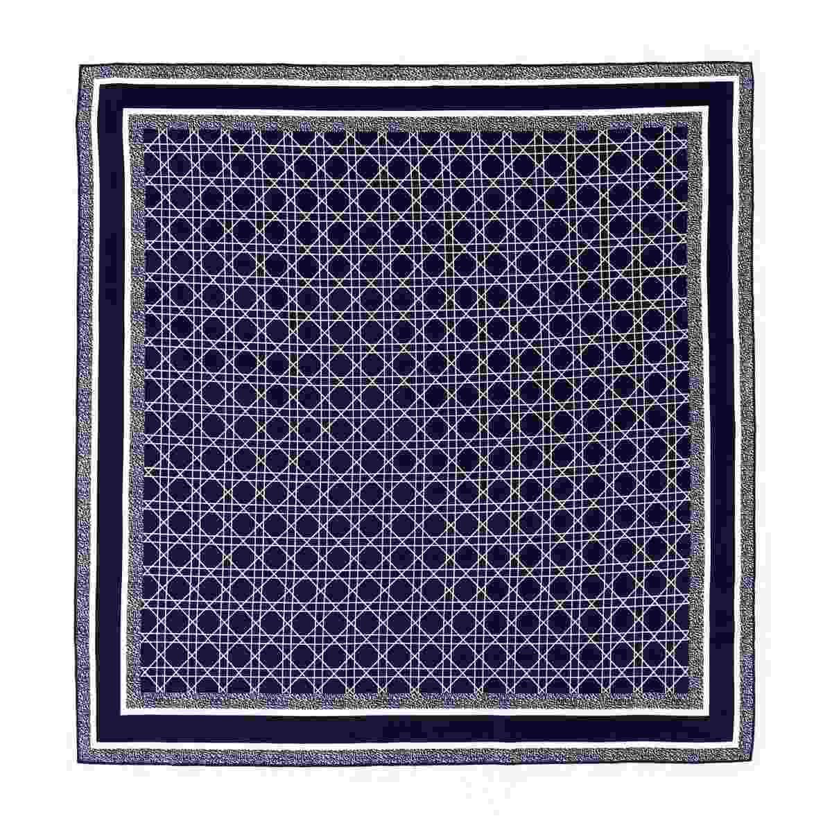Foulard donna in seta fantasia geometrica e cornice Capoverde