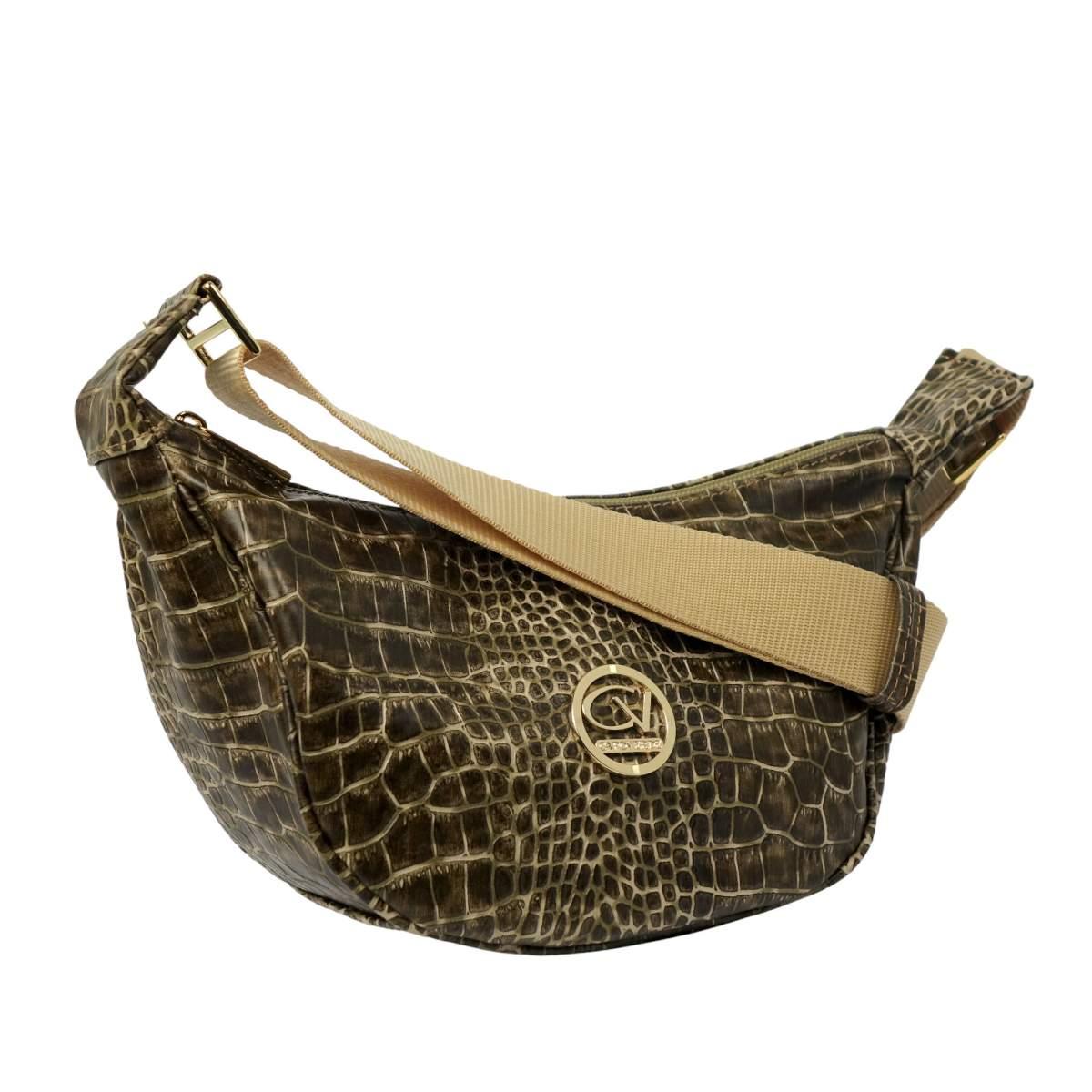 Tracolla donna in ecopelle stampa coccodrillo Capoverde Made in Italy