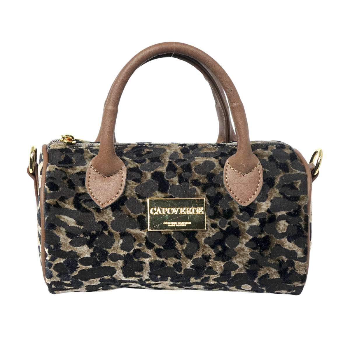 Borsa baulettino donna in tessuto maculato cangiante Capoverde Made in Italy