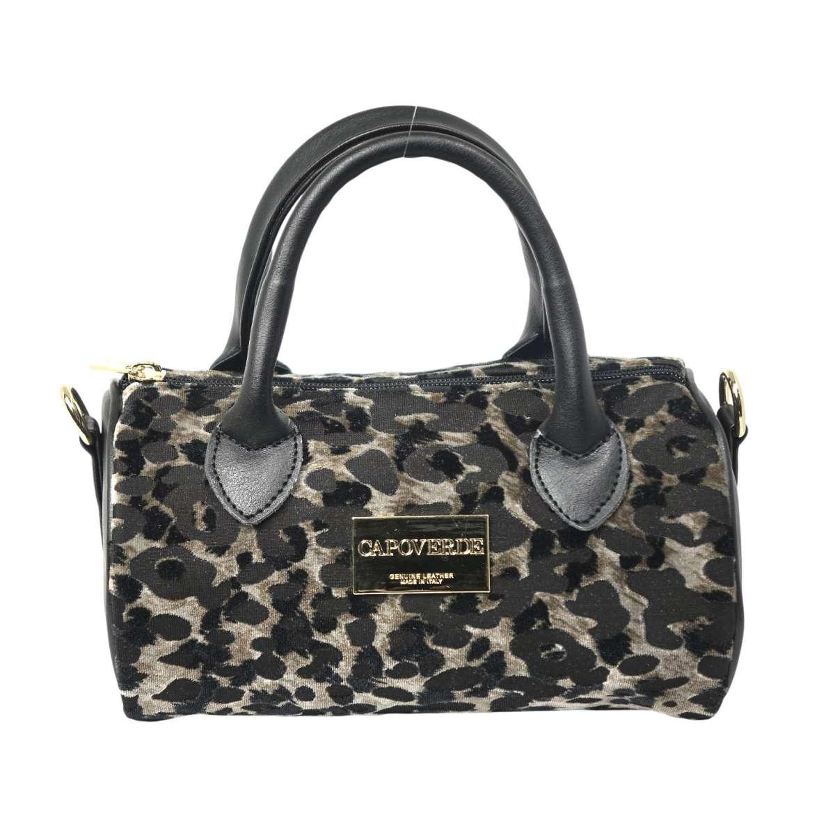 Borsa baulettino donna in tessuto maculato cangiante Capoverde Made in Italy