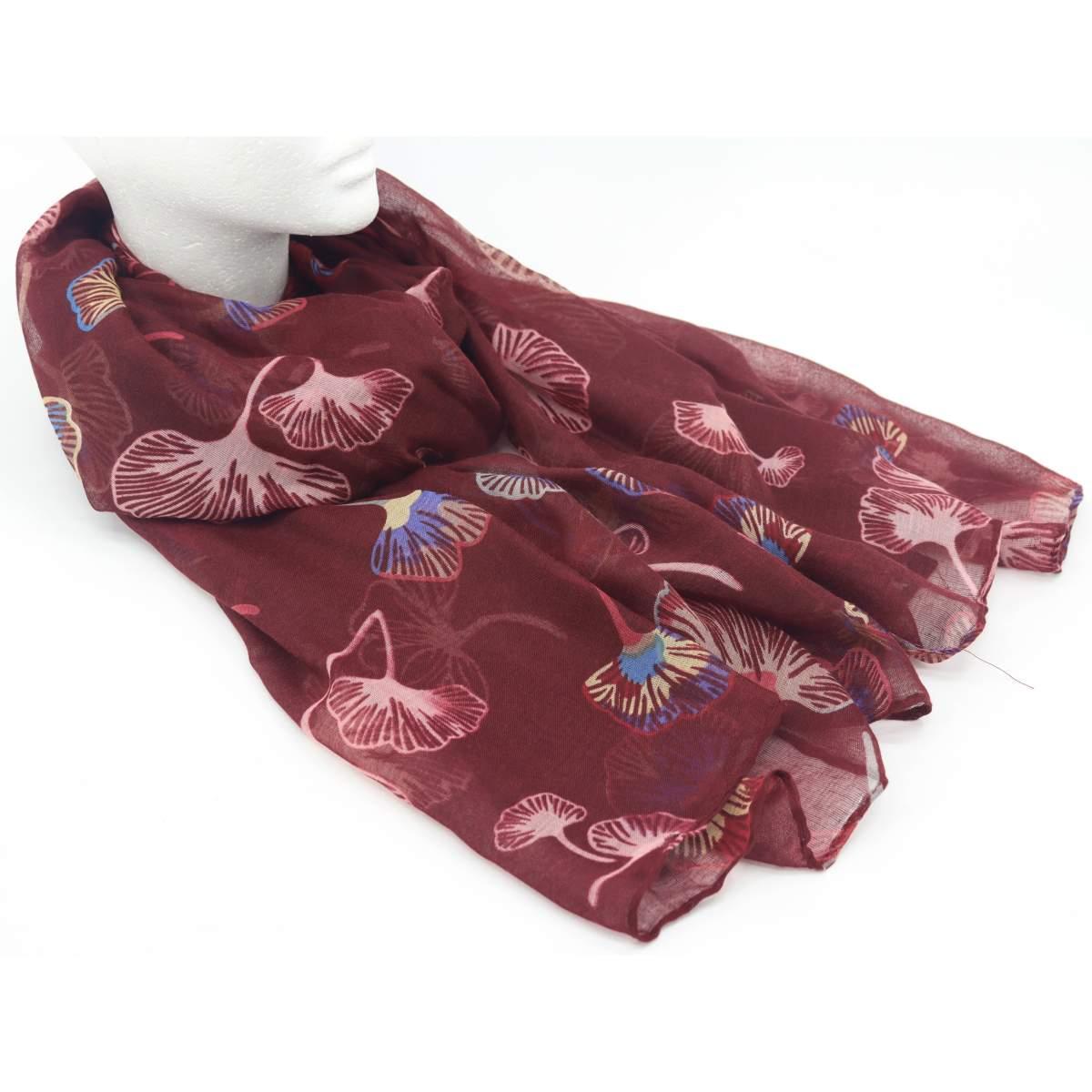 Sciarpa donna fantasia a foglie stilizzate in poliestere Roncato