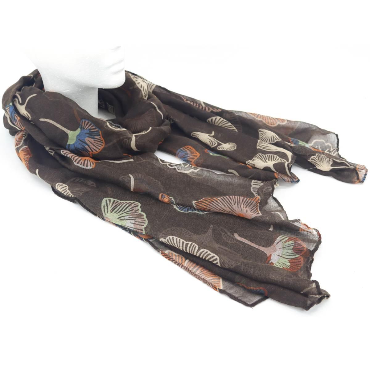 Sciarpa donna fantasia a foglie stilizzate in poliestere Roncato