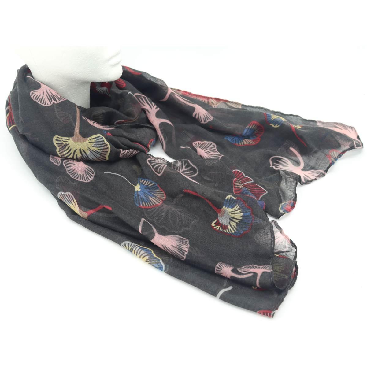 Sciarpa donna fantasia a foglie stilizzate in poliestere Roncato