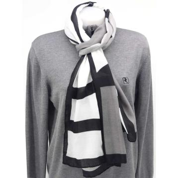 Sciarpa donna con fantasia a blocchi in viscosa roncato