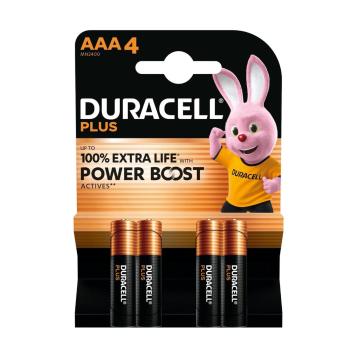 Duracell plus power 100% mini stilo aaa blister da 4