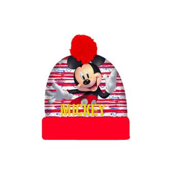 Cappello con risvolto e pon pon mickey