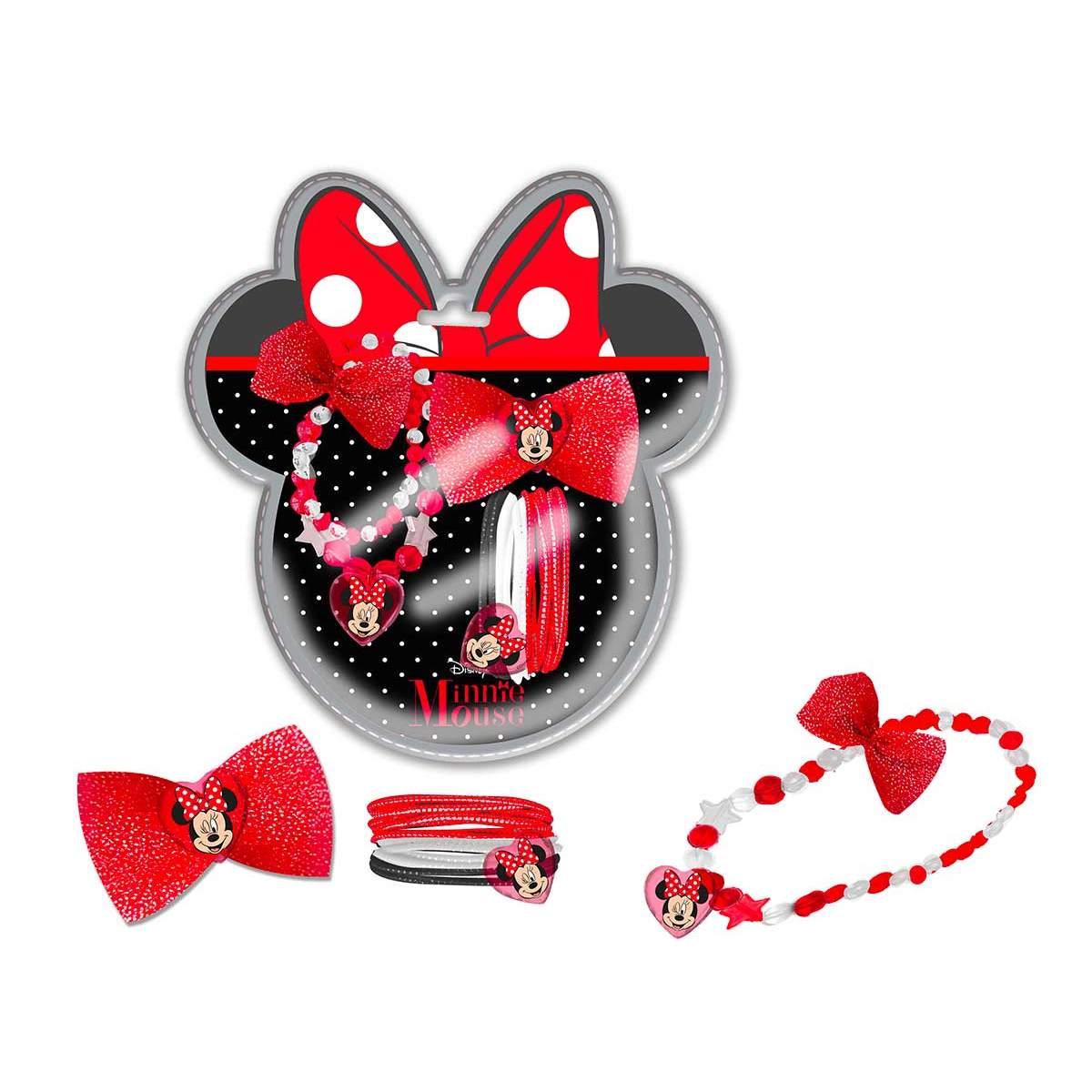 Set bimba accessori per capelli e collana Minnie