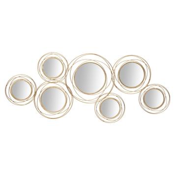 Pannello/specchio gold round cm 124,5x4x53,5