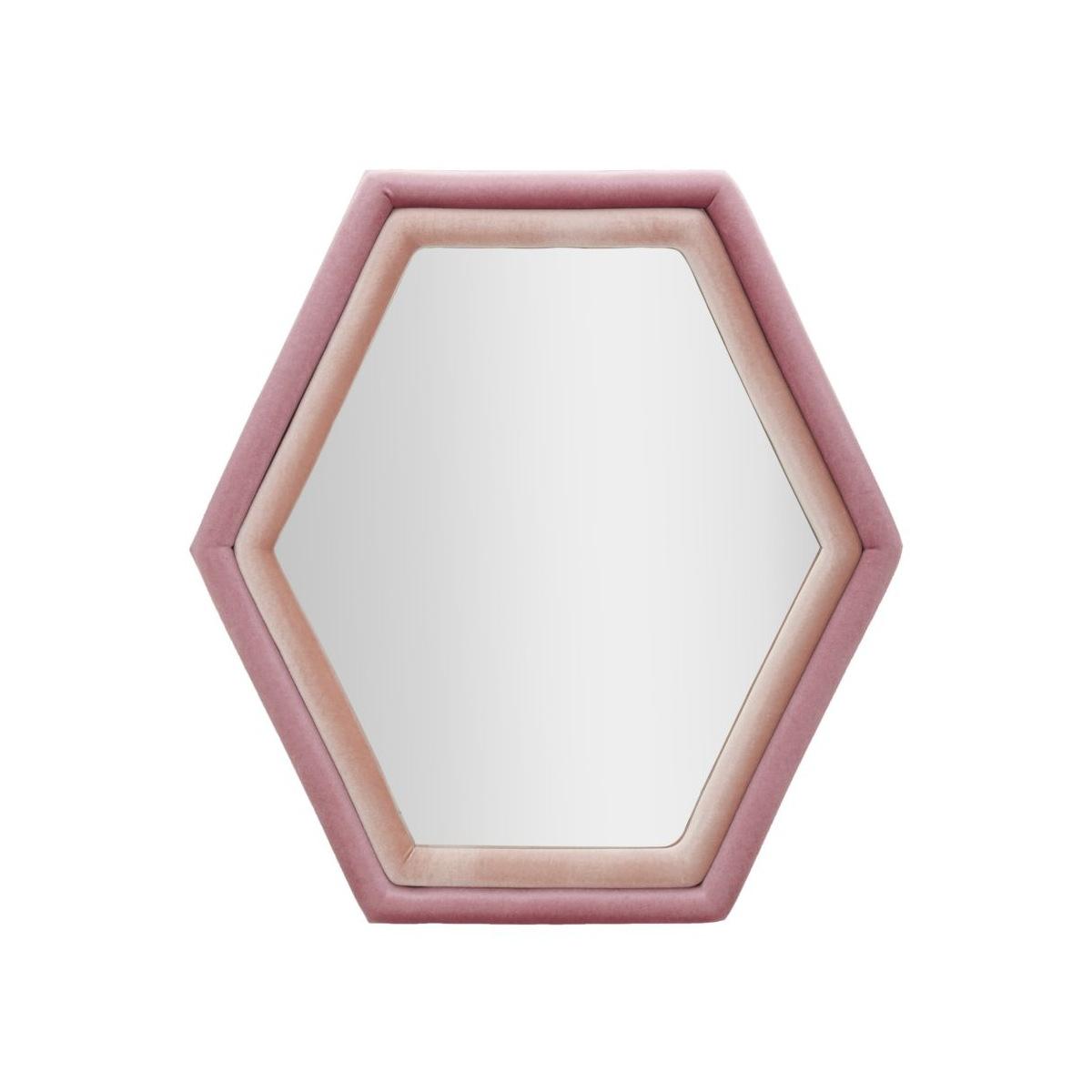 Specchio da muro tony velluto rosa/mix cm 75x4x80 (misura specchio cm 58x65)