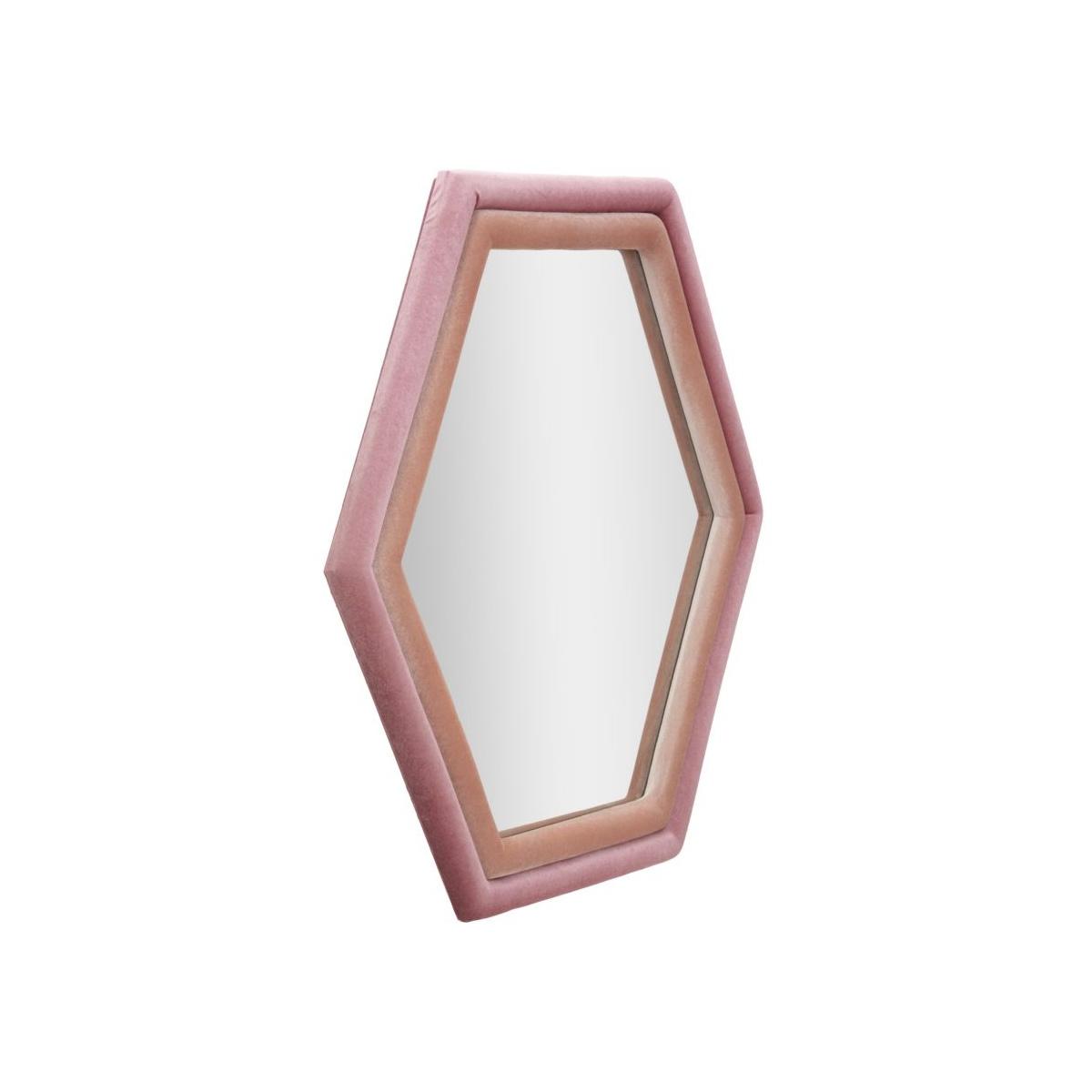 Specchio da muro tony velluto rosa/mix cm 75x4x80 (misura specchio cm 58x65)
