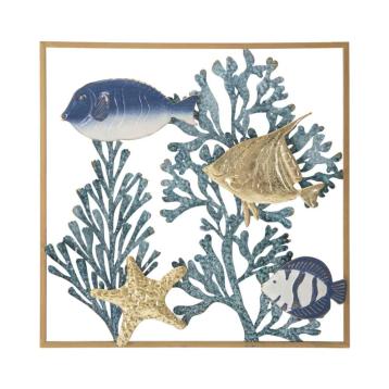 Pannello in ferro fish cm 50,2x3,8x50,2