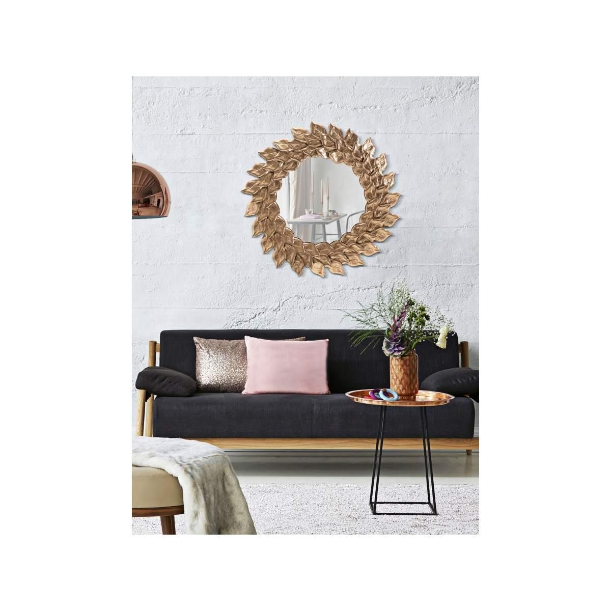 Specchio da muro glam petal rame cm Ø 73x5