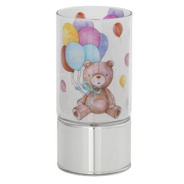 Lampada in vetro stampa orsetto 7x15 bagutta