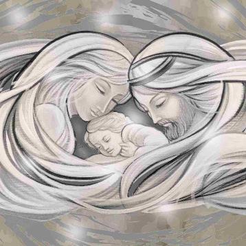 Quadro mondiè sacra famiglia 31x31 cm lupia