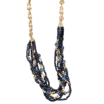 Collana donna girocollo con fili multipli c63