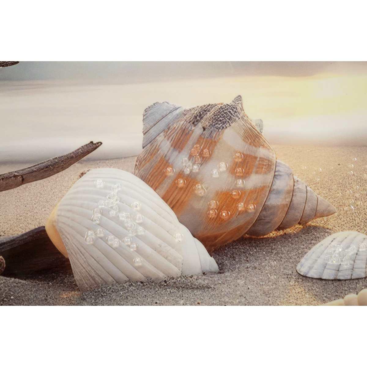 Stampa dipinta su tela laccata beach c/cornice -b- cm 152x4x52