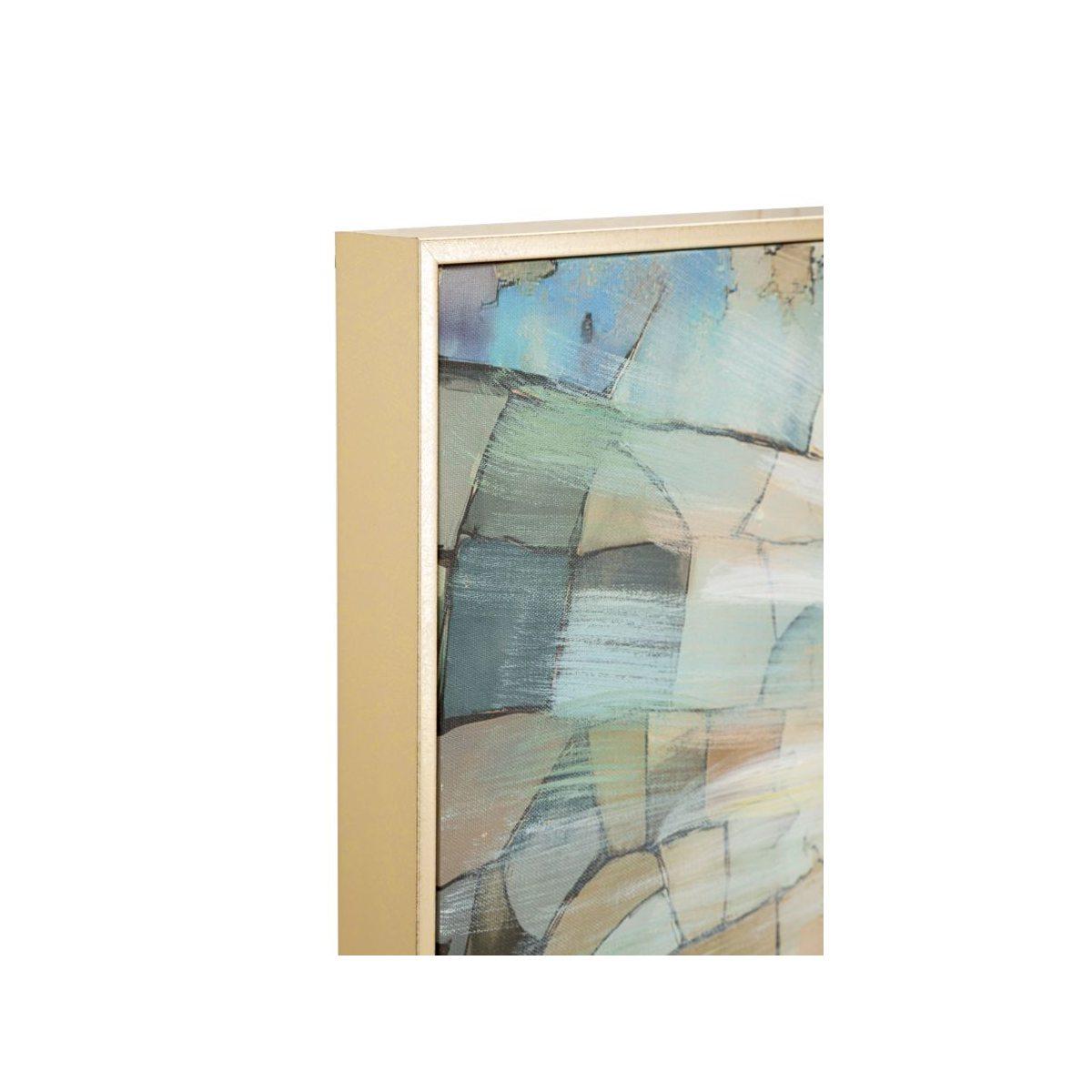 Stampa dipinta su tela laccata nativita' c/cornice cm 122x4x82