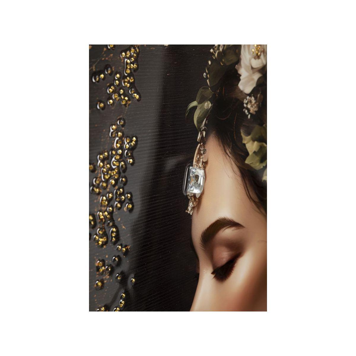 Stampa dipinta su tela laccata persian c/cornice -b- cm 62x3,5x92