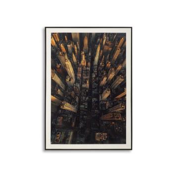 Stampa su tela laccata new york c/cornice -a- cm 72x4x102