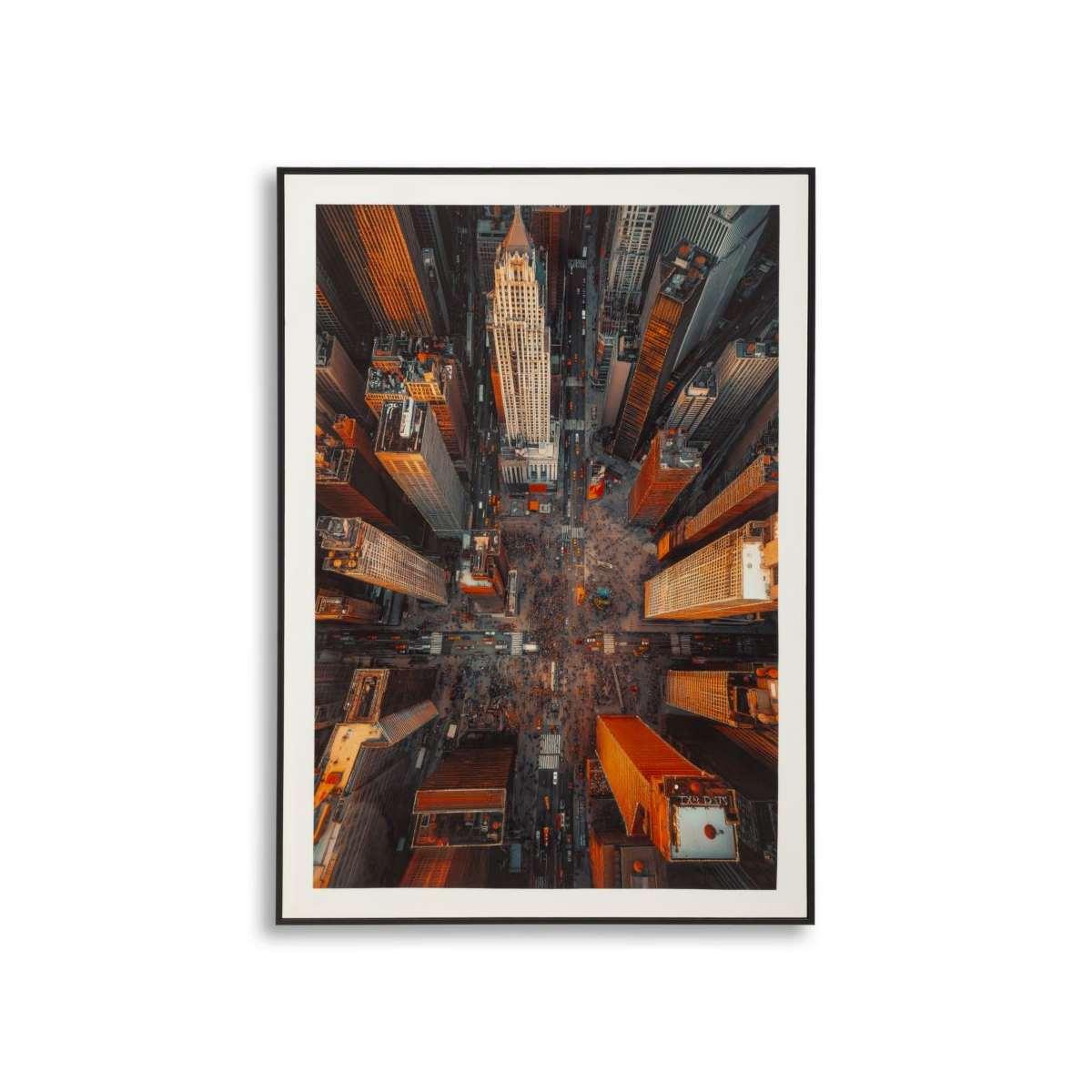 Stampa su tela laccata new york  c/cornice -b- cm 72x4x102