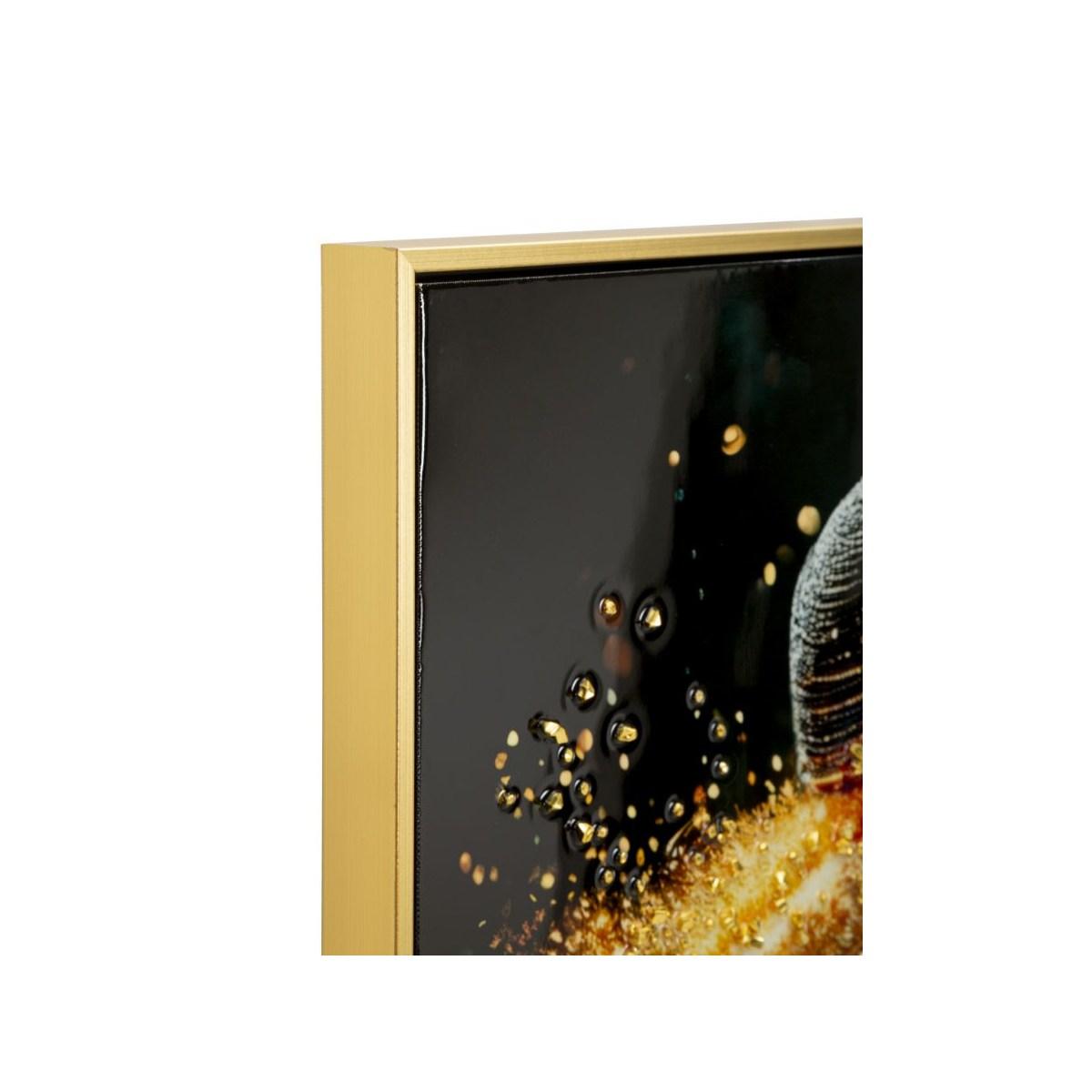 Stampa decorata su tela laccata c/cornice illumy -a- cm 62x3,5x92