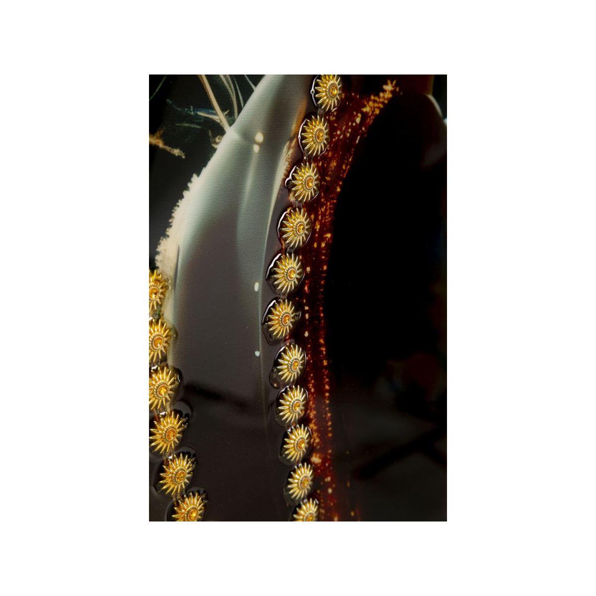 Stampa decorata su tela laccata c/cornice illumy -a- cm 62x3,5x92