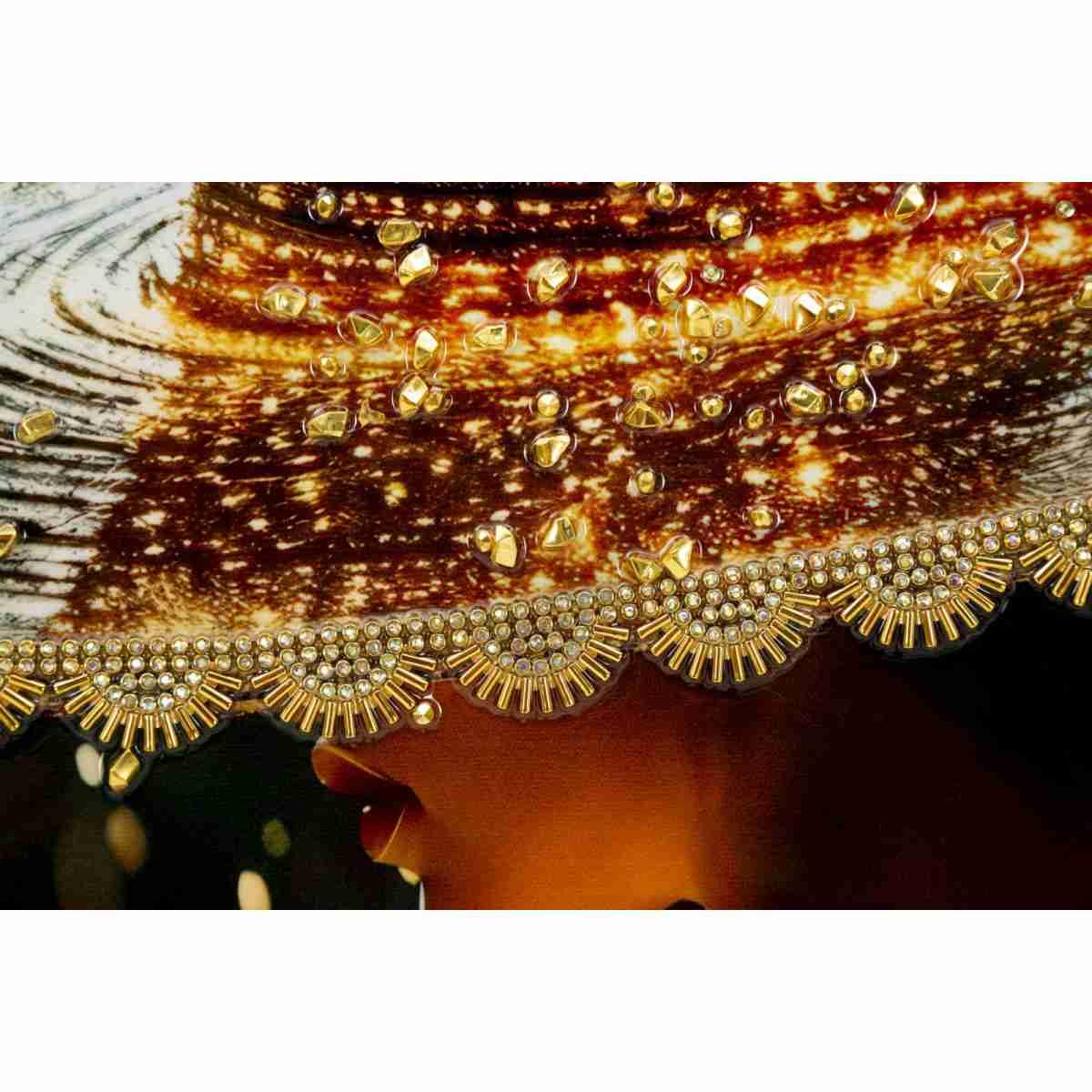 Stampa decorata su tela laccata c/cornice illumy -b- cm 62x3,5x92